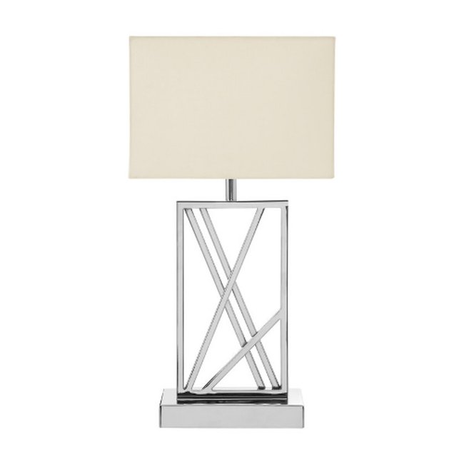 Stainless Steel Abstract Rectangular Table Lamp, silver-coloured, SO'HOME