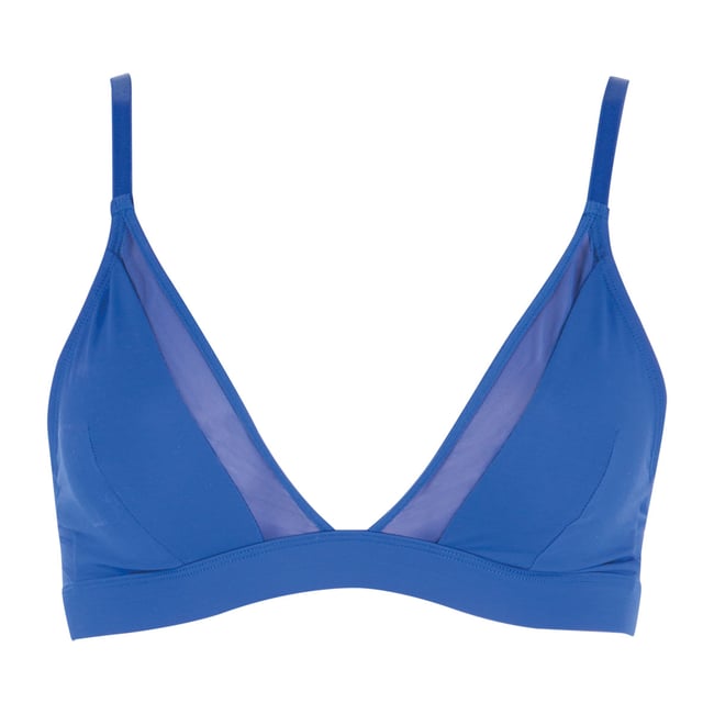 Soutien-gorge triangle sans armatures tulle bleu <span itemprop=