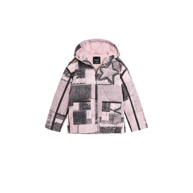 Veste à capuche collage noir <span itemprop=