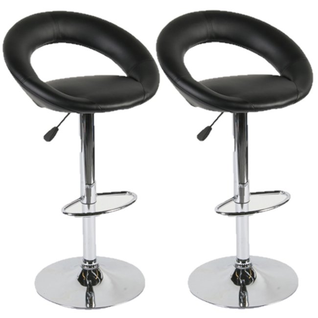 Lot de 2 tabourets de bar Sasha simili Couleur noir <span itemprop=