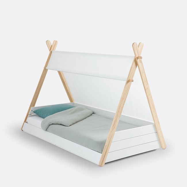 Lit enfant Tipi avec sommier SIFFROY Couleur blanc bois <span itemprop=
