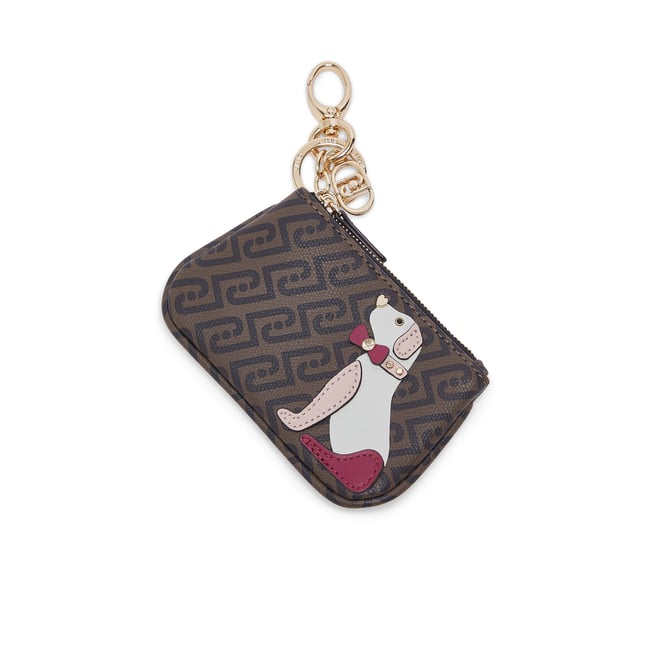 Porte-clés avec porte-monnaie marron foncé <span itemprop=