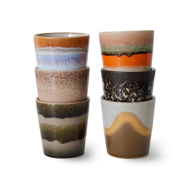 Tasses à café grès  Elements set de 6 Couleur multicolore <span itemprop=