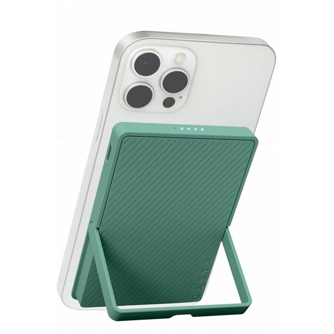Batterie externe 5000 mAh Qi2 MagSafe avec bequille vert - CASYX