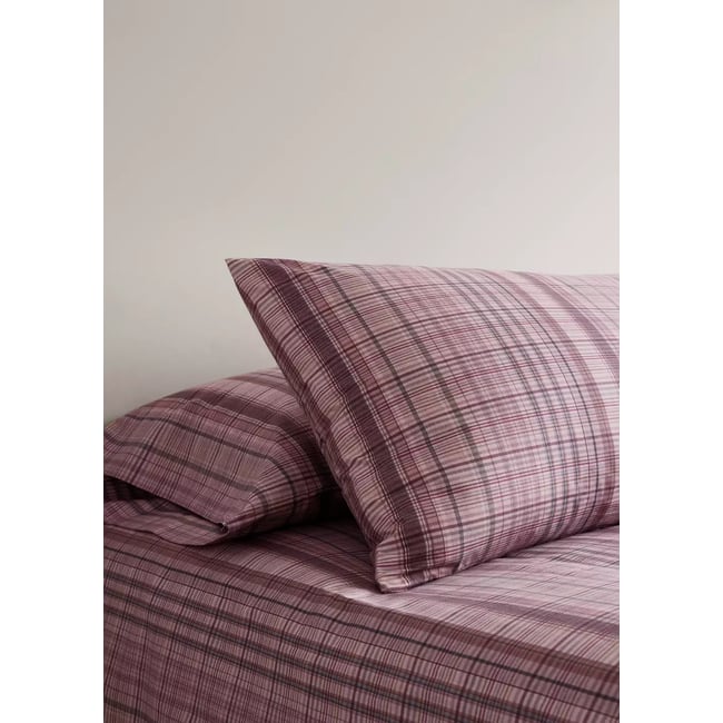 Taie d’oreiller percale de coton 50x75 cm violet clair/pastel <span itemprop=