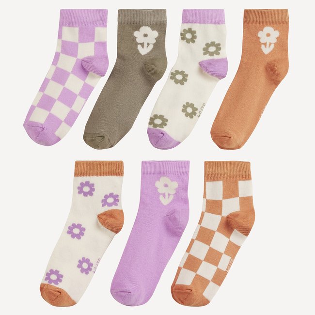 Lot de 7 paires de socquettes multicolore <span itemprop=