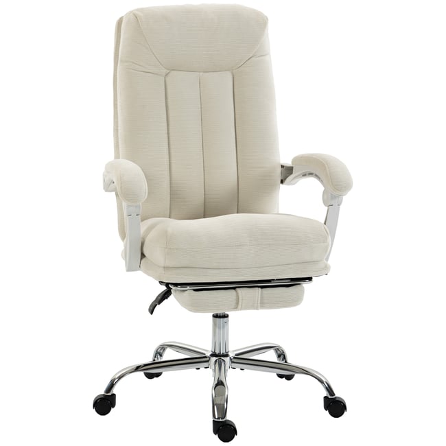 Chaise de bureau Chenille Crème Couleur crème, argent <span itemprop=