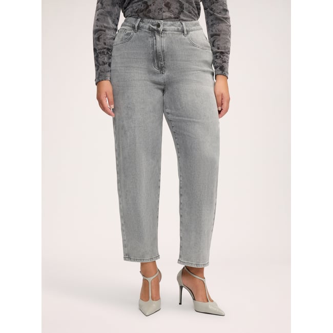 Jean Mom Fit délavage gris gris <span itemprop=