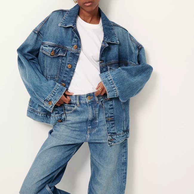 Veste en jean oversize, COSTELLO bleu délavé <span itemprop=