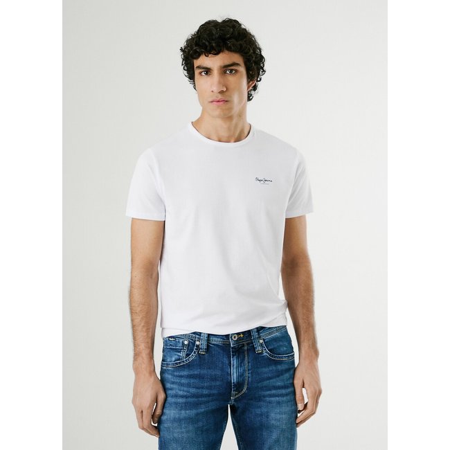 T-shirt de gola redonda, stretch Original Basic - PEPE JEANS