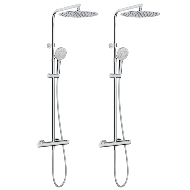 Lot de 2 colonnes de douche thermostatique, ICONE chrome <span itemprop=