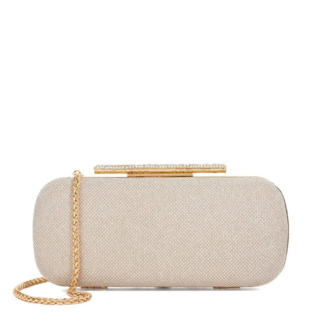 Pochette structurée à bandoulière chaîne - BODY gold-fabric <span itemprop=