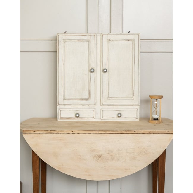 Armoire à pharmacie en bois Gaëlle N°1569 - Bon état Couleur blanc <span itemprop=