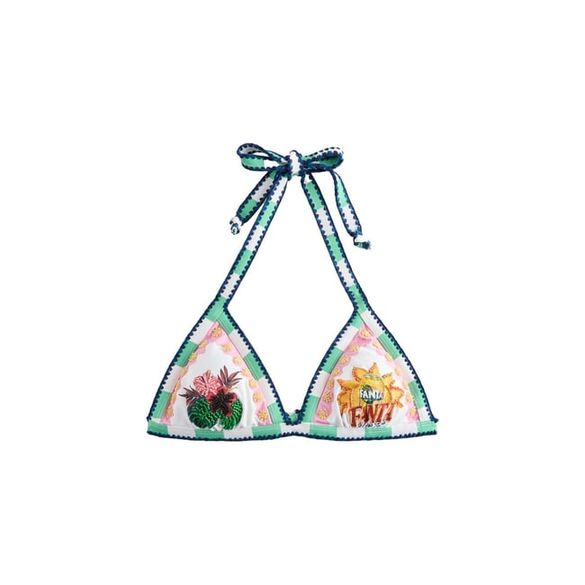 Haut de bikini triangle avec ornements fanta multicolore <span itemprop=