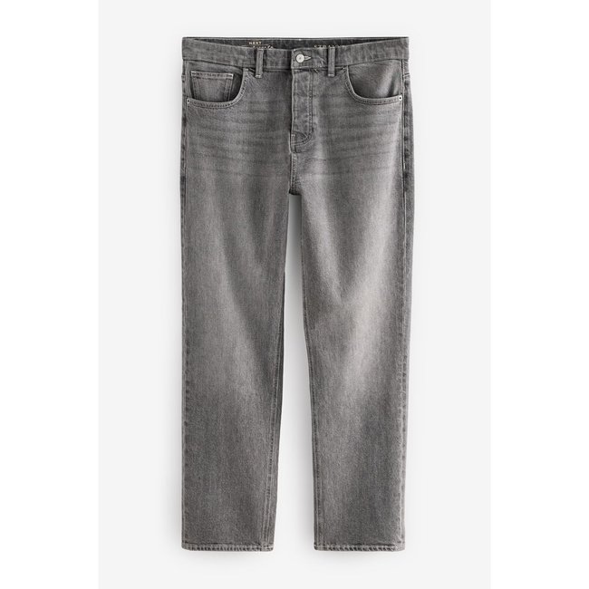 Jean droit authentique stretch vintage gris <span itemprop=