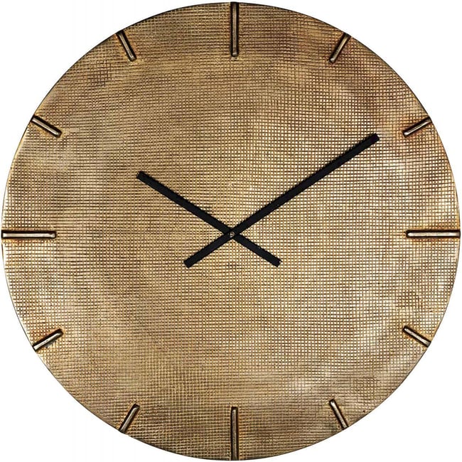 Horloge murale en aluminium, Design moderne Couleur doré raffiné <span itemprop=
