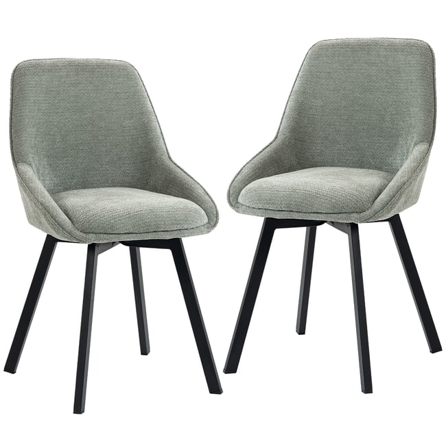 Chaise de salle à manger Tissu chenille (100 vert clair <span itemprop=