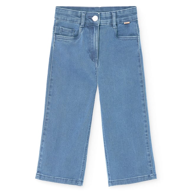 Pantalon  en denim stretch bleu <span itemprop=