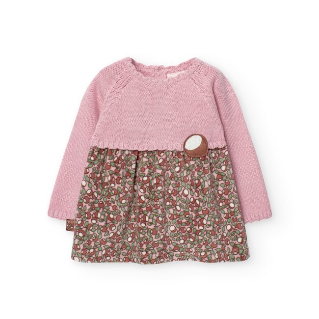 Robe en maille imprimée et col rond lilac <span itemprop=