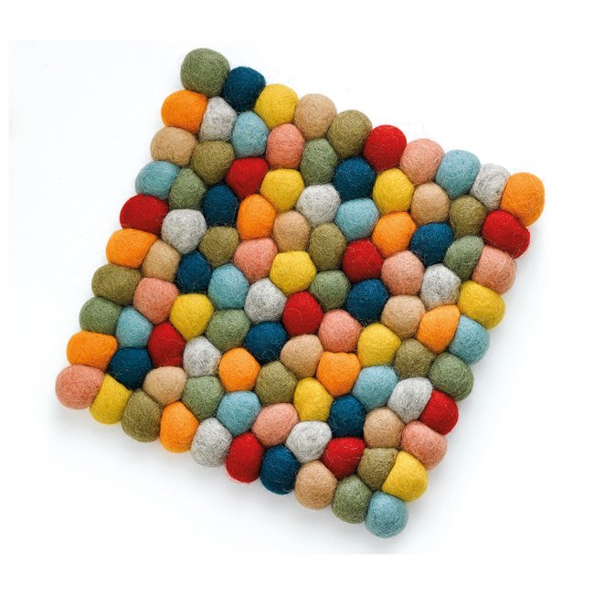 Dessous de plat Lana coloré carré Couleur multicolore <span itemprop=