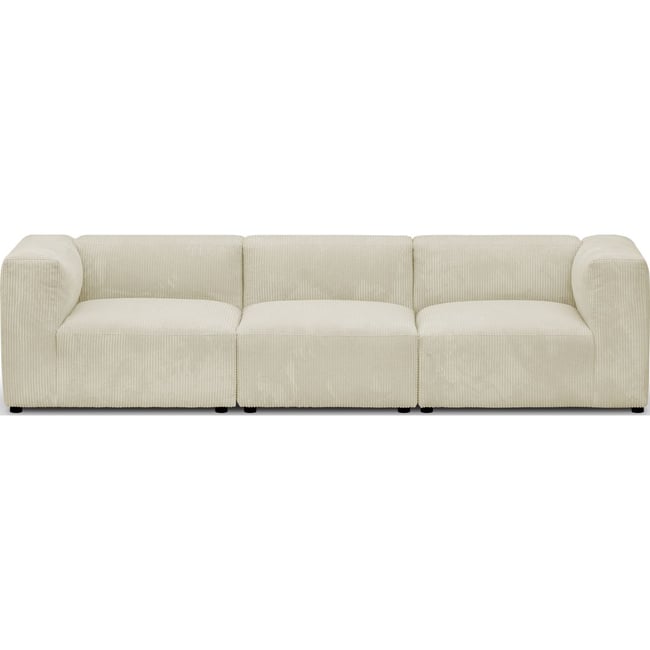 Canapé modulable 4 places en velours côtelé - MODULO Couleur beige <span itemprop=
