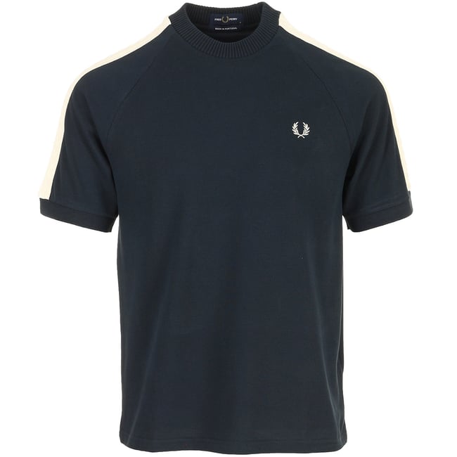 CABLE TAPED T-SHIRT navy <span itemprop=