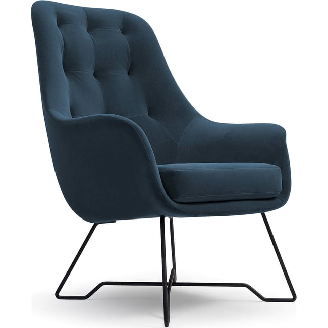 Fauteuil cabriolet capitonné en velours - RECOLLECTION