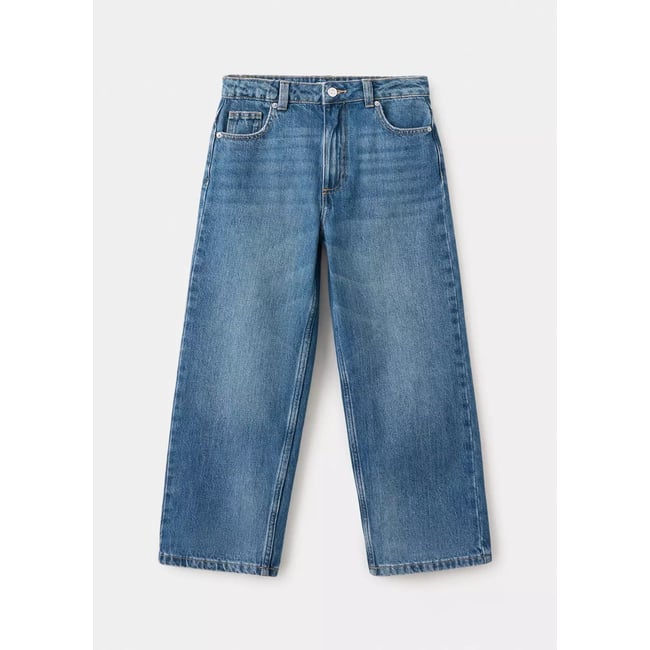 Jean wide leg bleu moyen <span itemprop=