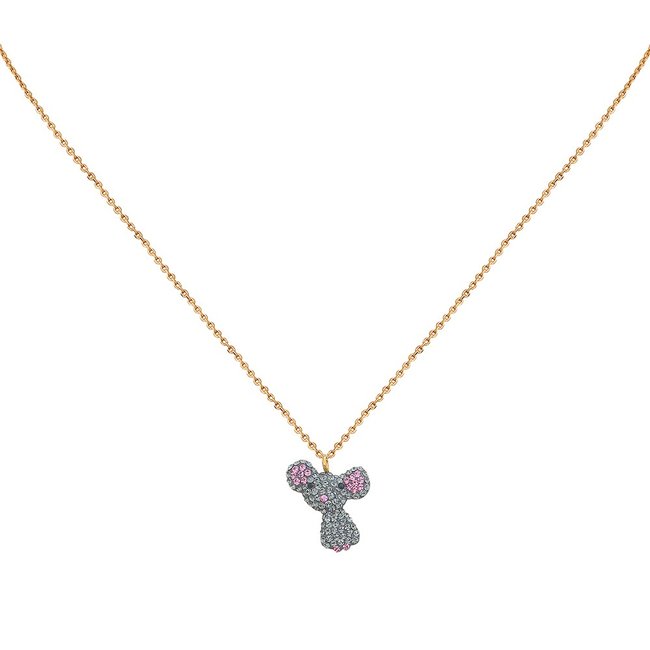 Collier kuchi mouse kawaii gris <span itemprop=