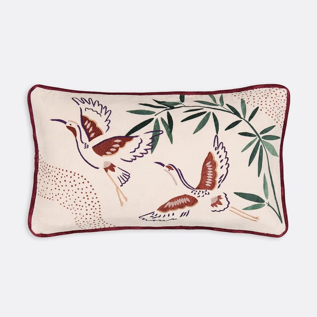 Housse de coussin rectangulaire en velours, Izaia multicolore <span itemprop=