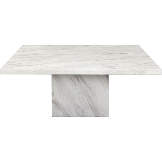Table basse carrée en marbre, ARTISTICO Couleur blanc <span itemprop=