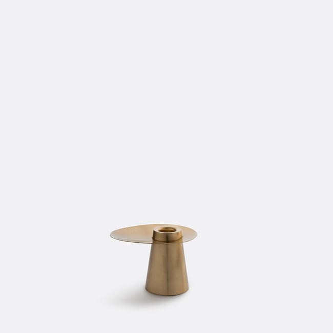 Jory Brass Candlestick H8cm, brass, LA REDOUTE INTERIEURS