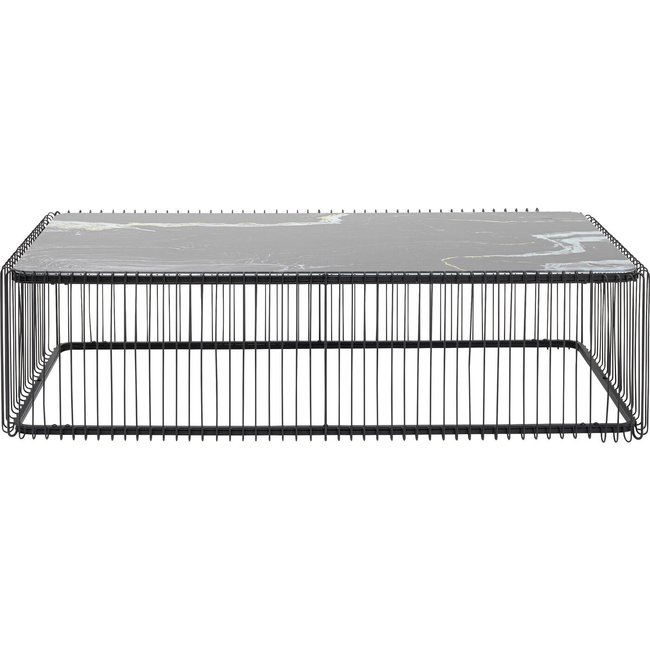 Table basse rectangulaire effet marbre, WIRE Couleur noir <span itemprop=