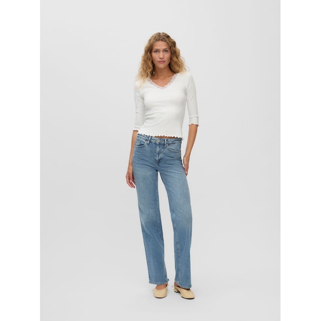 Jean À Coupe Large light blue denim <span itemprop=