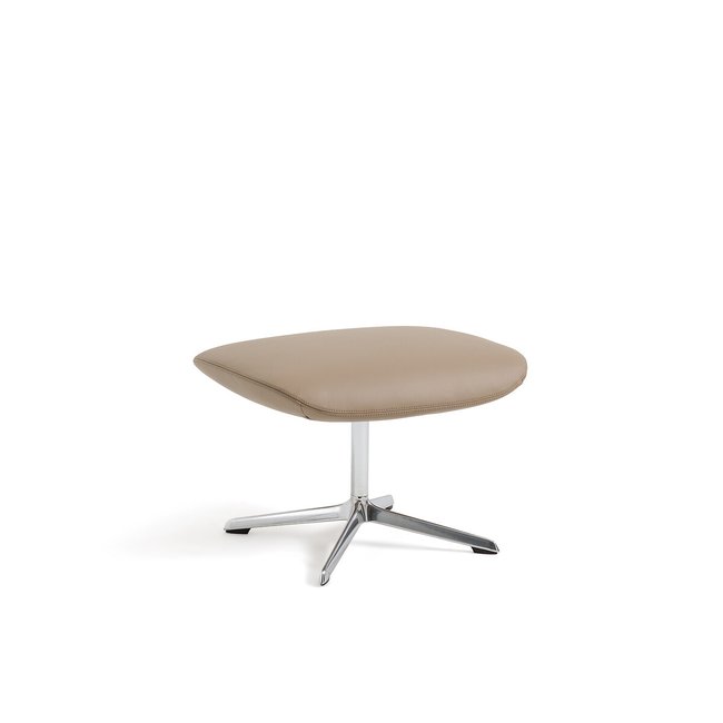 Repose-pieds en cuir pleine fleur, Archie Couleur taupe <span itemprop=