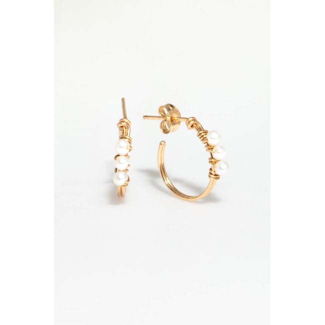 Créoles Théa - Perle de culture argent / tanzanite <span itemprop=