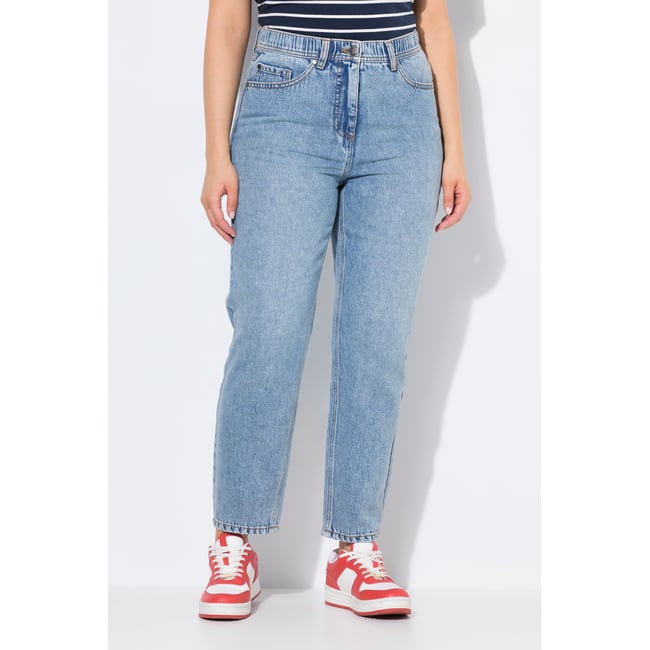 Jean Mom coupe carotte jean bleu moyen <span itemprop=