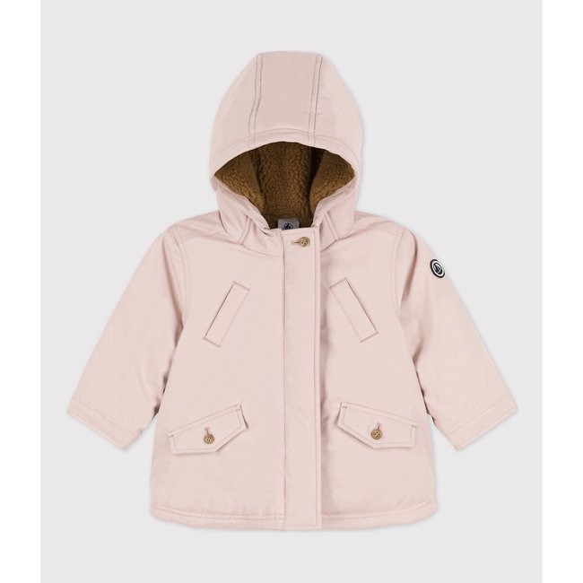 Baby Regenjacke mit Teddyfleece-Futter rosa <span itemprop=