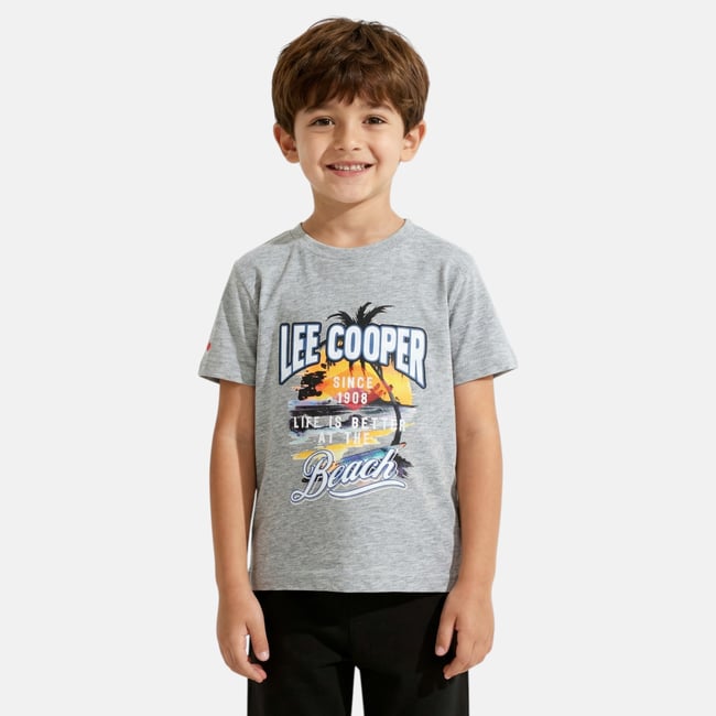 T-shirt manches courtes imprimé plage, col rond AVENTURE - LEE COOPER