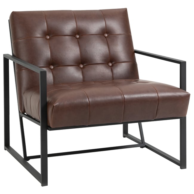 Accent Chair simili cuir Marron Couleur chocolat <span itemprop=