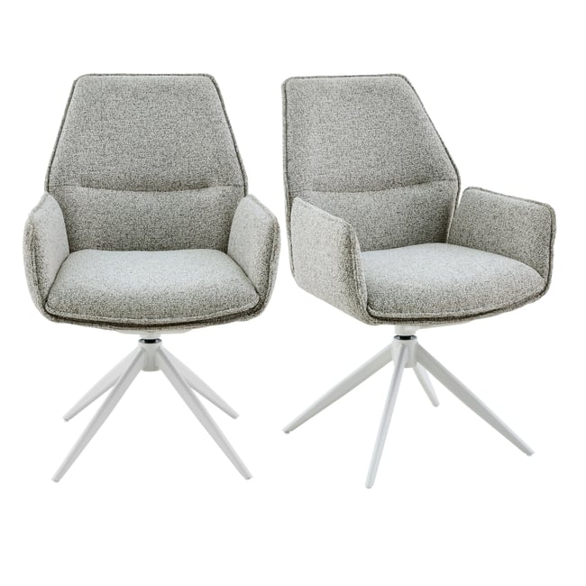 Chaise pivotante à accoudoirs (lot de 2) CORTINA Couleur greige <span itemprop=