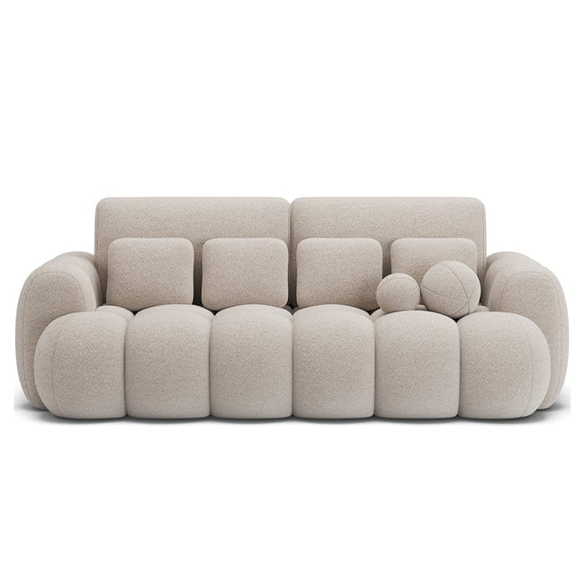 Canapé convertible tissu bouclette 3pl, DORIAN - BEST MOBILIER