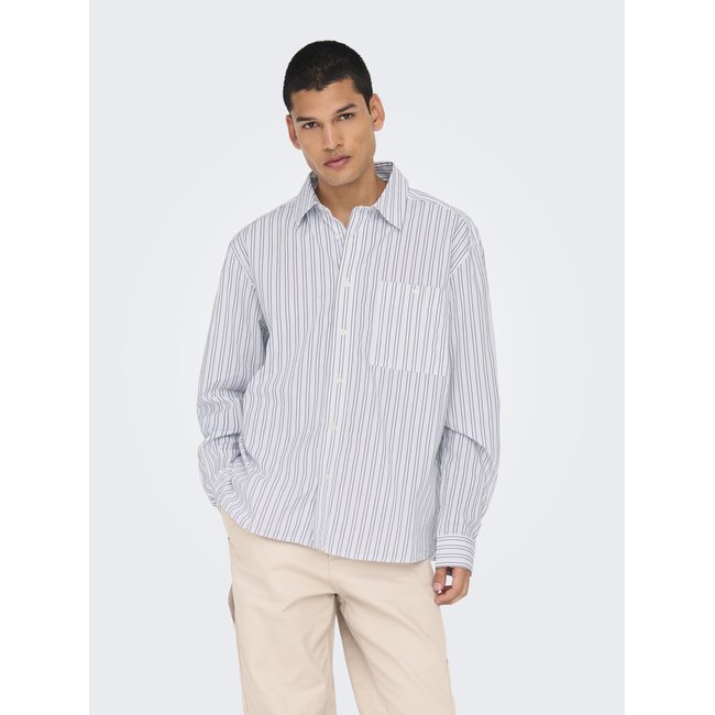 Chemise ONLY & SONS navy blazer <span itemprop=