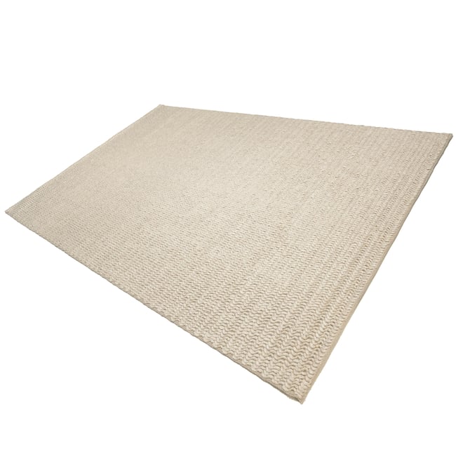 Tapis rectangulaire 200 x 290 cm laine tissée beige Couleur beige <span itemprop=
