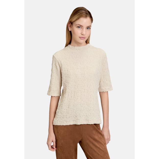 T-Shirt avec structure à col droit pastel sand <span itemprop=