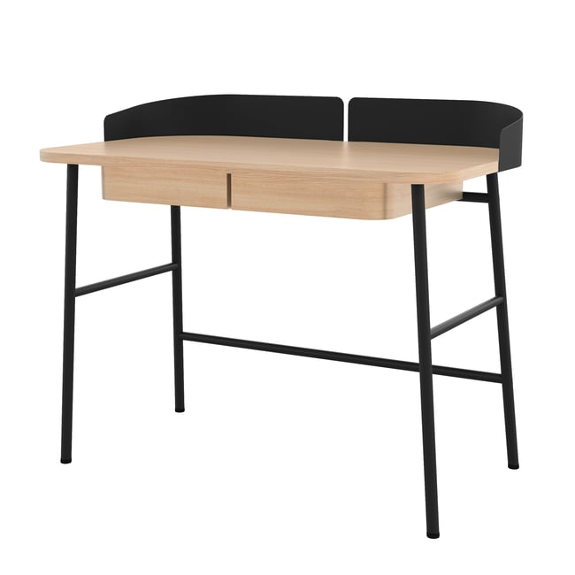 Bureau en chêne et métal coloré, VICTOR - HARTO