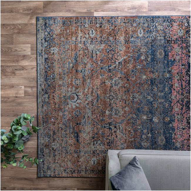 Vintage Ombre Persian Style Rug, blue, SO'HOME