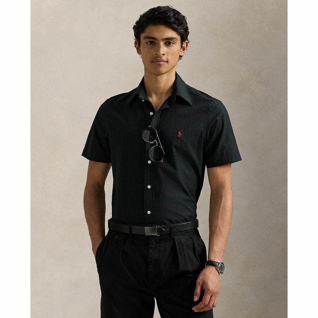 Fitted short sleeve shirt in poplin - POLO RALPH LAUREN