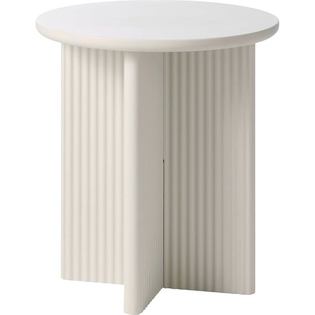 Table d'appoint ronde cannelée ATHENISE Couleur gris clair <span itemprop=