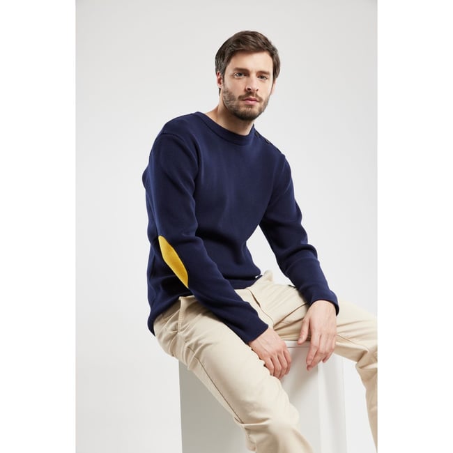 Pull Marin En Coton Pour Bébé 9-12 Mois - Fait Main, Bleu, Neuf Sans étiquette